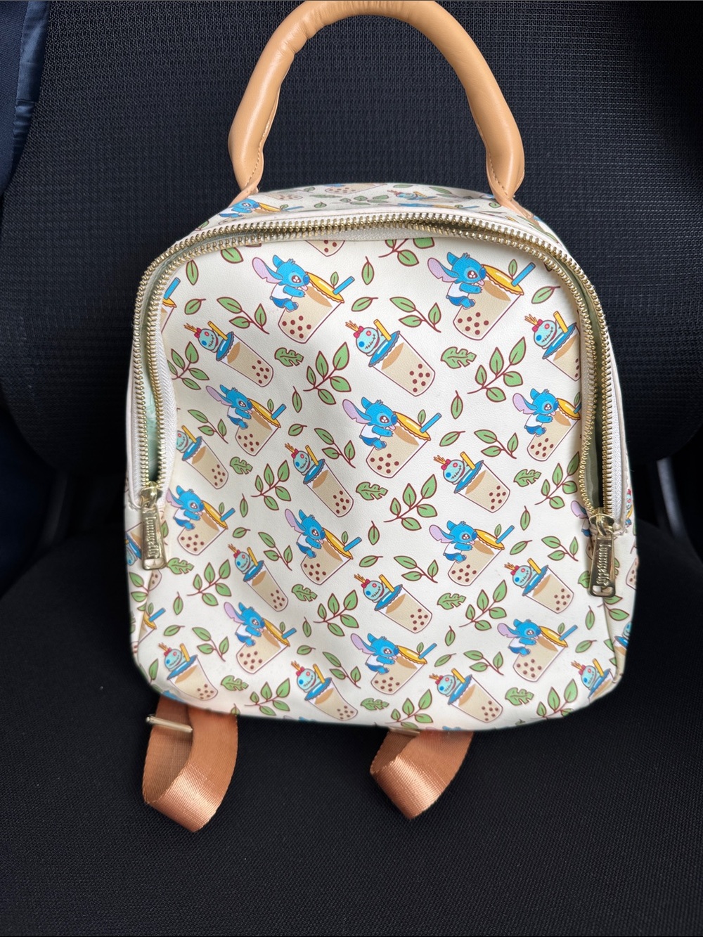 Disney Loungefly Stitch Boba & Scrump Mini Backpack - Cream & Tan - Picture 3 of 8